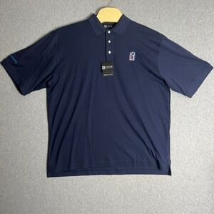 NWT Gear for Sports Platinum Dry Mens Navy Blue PGA Tour Polo Golf Shirt Size XL